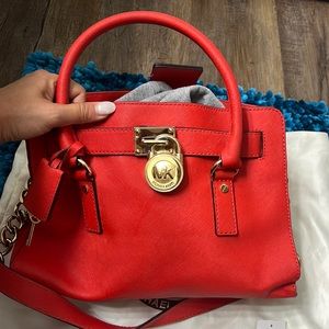 Authentic Michael Kors Hamilton leather satchel